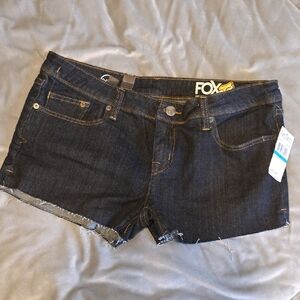 Fox Dark Blue Denim Frayed Hem Women’s Shorts